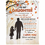 To My Daughter Once Upon A Time There Was A Little Girl Who Stole My Heart Fleece Blanket - Premium Sherpa Blanket, White, Arctic Fleece Blanket - 60x80