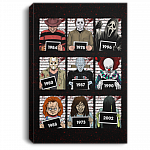Horror Movie Characters Suspects Friends Unframed Poster - Horror Prison Squad Mugshot Framed Canvas Prints, White, 0.75'' Framed Canvas