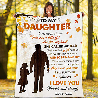 Alternative view of To My Daughter Once Upon A Time There Was A Little Girl Who Stole My Heart Fleece Blanket - Premium Sherpa Blanket