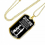 Mom To My Son You Are Braver Than You Believe Stronger Than You Seem Smarter Than Dog Tag Pendant Necklace - Dog Tag (Gold Plated)