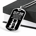 Mom To My Son You Are Braver Than You Believe Stronger Than You Seem Smarter Than Dog Tag Pendant Necklace - Dog Tag (Silver)