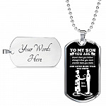 Mom To My Son You Are Braver Than You Believe Stronger Than You Seem Smarter Than Dog Tag Pendant Necklace - Dog Tag (Silver)
