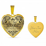 My Wife My Angel Your Battle Is Now Over No More Pain Suffering Until We Meet Again Heart Pendant Necklace - Heart Luxury Necklace (Gold Plated)