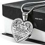 My Wife My Angel Your Battle Is Now Over No More Pain Suffering Until We Meet Again Heart Pendant Necklace - Heart Luxury Necklace (Silver)