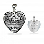 My Wife My Angel Your Battle Is Now Over No More Pain Suffering Until We Meet Again Heart Pendant Necklace - Heart Luxury Necklace (Silver)