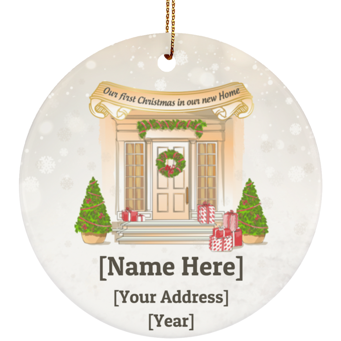 Our First Christmas In Our New Home Personalized Newlywed Couple Christmas Circle Ornament Housewarming Gift, White, Circle Ornament Our First Christmas In Our New Home Personalized Newlywed Couple Christmas Circle Ornament Housewarming Gift, White, Circle Ornament
