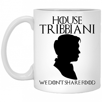 House Tribbiani We Don't Share Food Friends Coffee Mug - Joey Tribbiani Mug - Beer Stein - Water Bottle, White, 11 oz. White Mug