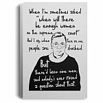 Notorious RBG Where There Are Nine in Court Gallery Wrapped Framed Canvas Prints - Unframed Poster - Home Decor Wall Art, White, 0.75'' Framed Canvas