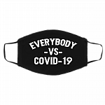 Everybody Together Washable Reusable Custom - Printed Cloth Face Mask Cover, White, Cloth Face Cover – Medium/Large