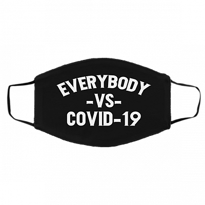 Everybody Together Washable Reusable Custom - Printed Cloth Face Mask Cover, White, Cloth Face Cover – Medium/Large