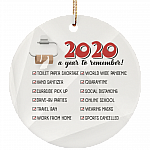 Christmas 2020 Highlights A Year To Remember Quarantine Pandemic Christmas 2020 Circle Ornament Keepsake, White, Circle Ornament
