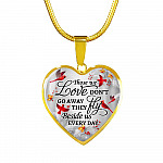 Cardinal Those We Love Don't Go Away They Fly Beside Us Every Day Heart Pendant Necklace - Heart Luxury Necklace (Gold Plated)