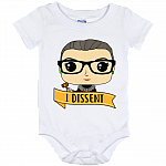 Cute RBG Ruth Bader Ginsburg - I Dissent Baby Onesie - Toddler Baby Infant Bodysuit, White, Baby Onesie - 12 Month