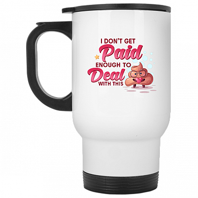 14 oz. White Travel Mug