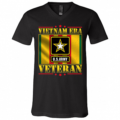 US Army Vietnam Era Veteran T-Shirt - V-Neck Tee, Black, V-Neck T-Shirt