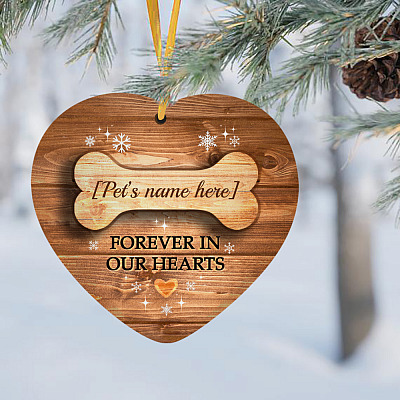 Alternative view of Personalized Pet Memorial Ornament Christmas Keepsake - Heart Ornament - Holiday Decoration Gift