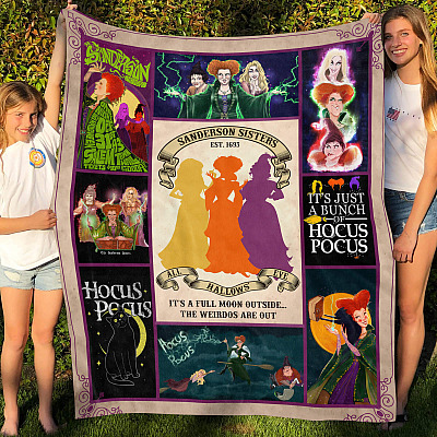 Alternative view of Sanderson Sisters All Hallows' Eve Halloween Ho-Cus Pocus Fleece Blanket - Sherpa Blanket - Woven Blanket