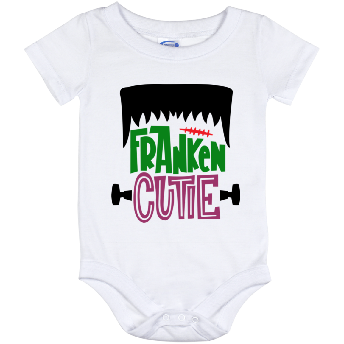 Franken Cutie Baby Onesie - Toddler Infant Bodysuit - Halloween Baby Onesie, White, Baby Onesie - 12 Month