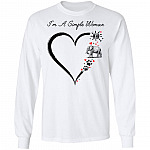 I'm A Simple Woman Love Dogs And Elephants Hoodie - Sweatshirt - Long Sleeve Shirt, White, Long Sleeve