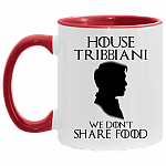 House Tribbiani We Don't Share Food Funny Accent Coffee Mug, White/Red, 11 oz. Accent Mug