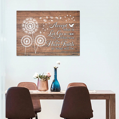 Alternative view of Dandelion Accept What Is Let Go Of What Was Have Faith In What Will Be Framed Canvas Prints - Unframed Poster