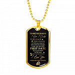 To My Husband Turn Back The Clock I'd Find You Sooner And Love You Longer Dogtag Pendant Necklace - Dog Tag (Gold Plated)