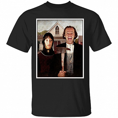 Inspired By The Shining T Shirt - Jack & Wendy American Gothic Horror Movies Shirt - Vintage Halloween Shirt, Black, Unisex T-Shirt