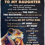 To My Daughter My Little Girl Yesterday Printed Fleece Blanket - Premium Sherpa Blanket - Woven Blanket, White, Cozy Plush Fleece Blanket - 50x60 To My Daughter My Little Girl Yesterday Printed Fleece Blanket - Premium Sherpa Blanket - Woven Blanket, White, Cozy Plush Fleece Blanket - 50x60