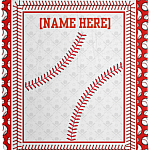 Personalized Name Baseball Fleece Blanket - Baseball Stitch Premium Mink Sherpa Blanket - Woven Blanket, White, Cozy Plush Fleece Blanket - 50x60