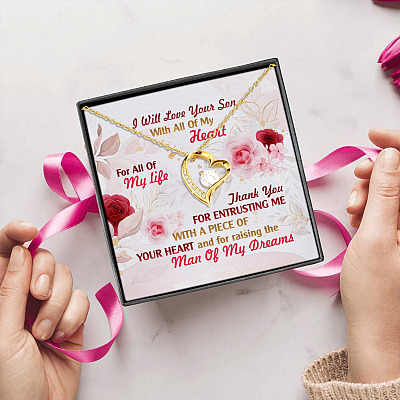 Alternative view of To My Mother in Law I Will Love Your Son with All of My Heart Forever Love Pendant Necklace
