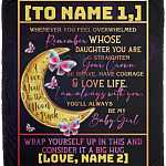 Personalized Whenever You Feel Overwhelmed Remember Whose Daughter You Are Fleece - Mink Sherpa Blanket, White, Cozy Plush Fleece Blanket - 50x60