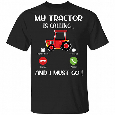 My Tractor Is Calling and I Must Go Youth T-Shirt - Tractor lovers Gifts Shirt for Kids, Black, Youth T-Shirt