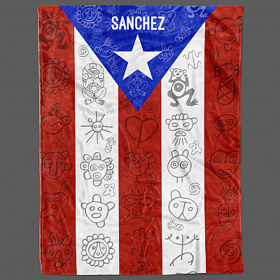Alternative view of Personalized Name Puerto Rico Flag Fleece Blanket - Premium Mink Sherpa Blanket - Woven Blanket