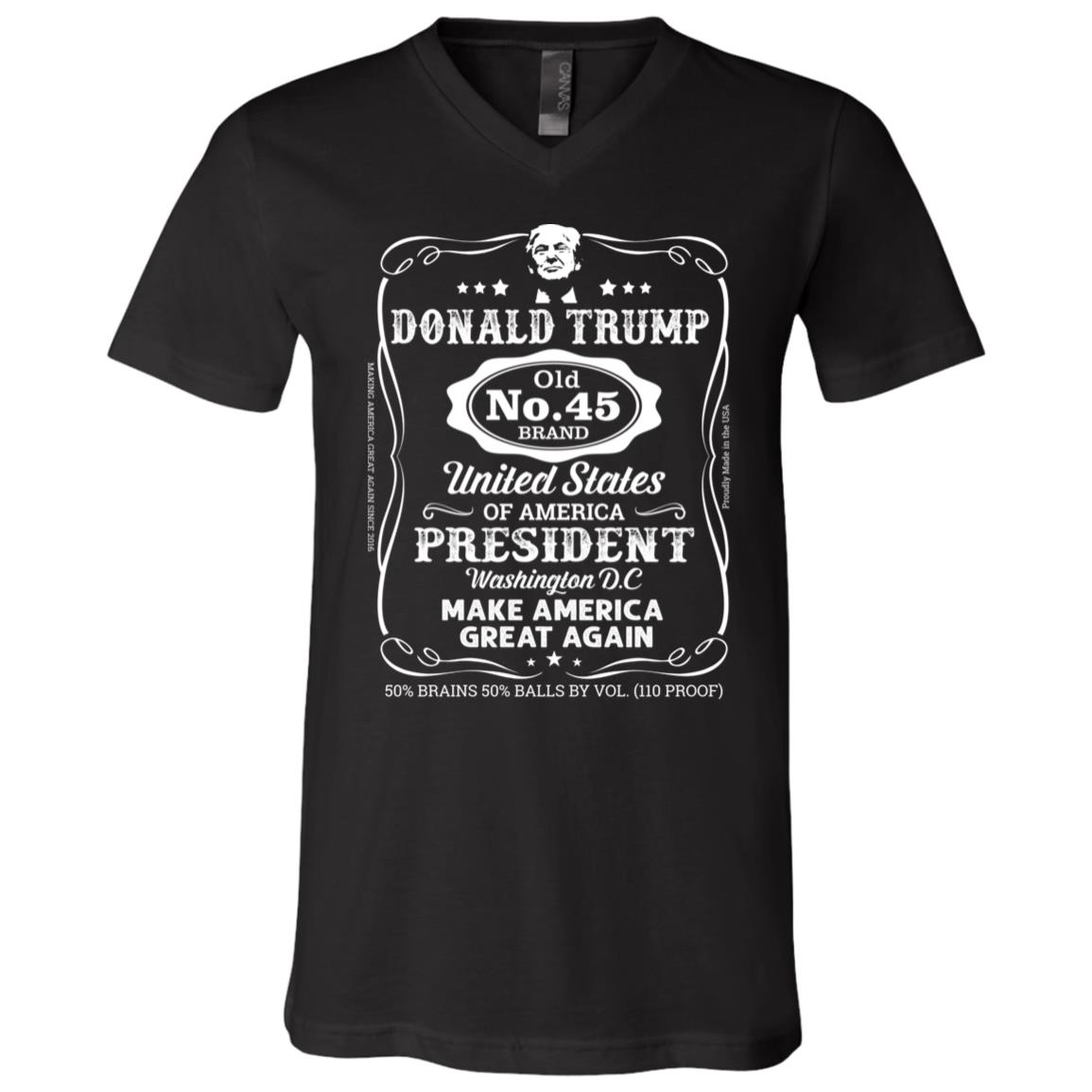 Donald Trump Old No 45 United States Of America President Classic Vintage T-Shirt - V-Neck Shirt, Black, V-Neck T-Shirt