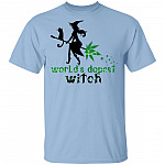 World's Dopest Witch - Cannabis Weed Girl Gift 420 Halloween T-Shirt, Light Blue, Unisex T-Shirt