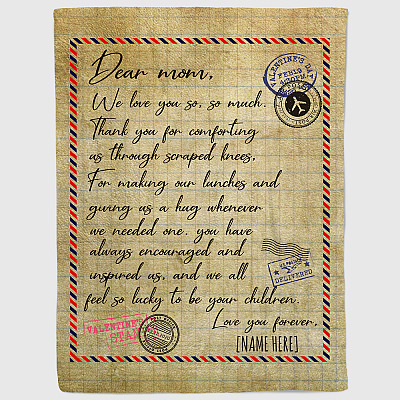 Alternative view of Personalized Dear Mom We Love You So Much Thank You for Comforting Us Fleece Blanket - Mink Blanket