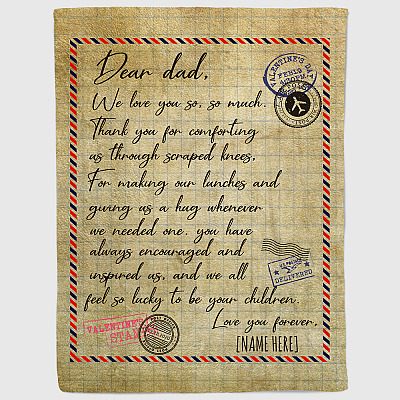 Alternative view of Personalized Dear Dad We Love You So Much Thank You for Comforting Us Fleece Blanket - Mink Blanket