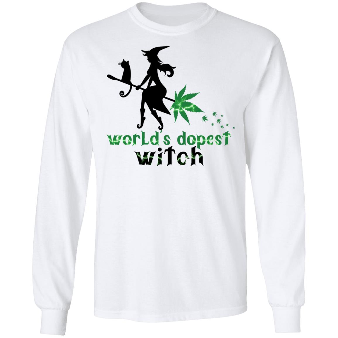 World's Dopest Witch - Cannabis Weed Girl Gift 420 Halloween Hoodie - Sweatshirt - Long Sleeve Shirt, White, Long Sleeve World's Dopest Witch - Cannabis Weed Girl Gift 420 Halloween Hoodie - Sweatshirt - Long Sleeve Shirt, White, Long Sleeve