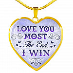 I Love You Most I Win Heart Pendant Necklace - Heart Luxury Necklace (Gold Plated)