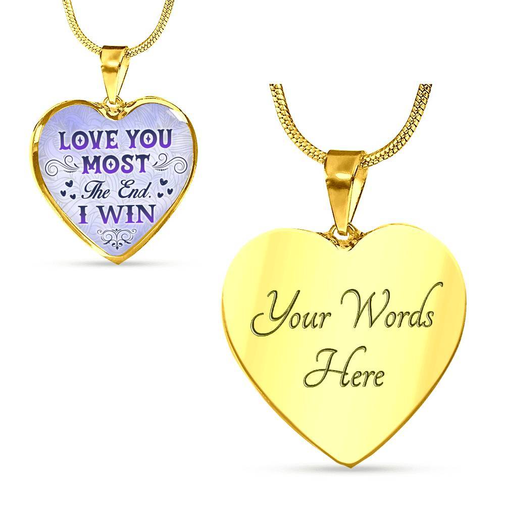 I Love You Most I Win Heart Pendant Necklace - Heart Luxury Necklace (Gold Plated)