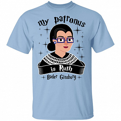 My Patronus Is Ruth Bader Ginsburg T-Shirt - Notorious RBG Feminist Gift Shirt, Light Blue, Unisex T-Shirt