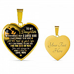 From Mom To My Daughter Saying Necklace - Never Forget I Love You Mommy's Little Girl Heart Pendant Necklace - Heart Luxury Necklace (Gold Plated) From Mom To My Daughter Saying Necklace - Never Forget I Love You Mommy's Little Girl Heart Pendant Necklace - Heart Luxury Necklace (Gold Plated)