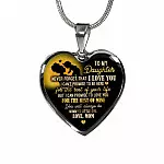 From Mom To My Daughter Saying Necklace - Never Forget I Love You Mommy's Little Girl Heart Pendant Necklace - Heart Luxury Necklace (Silver) From Mom To My Daughter Saying Necklace - Never Forget I Love You Mommy's Little Girl Heart Pendant Necklace - Heart Luxury Necklace (Silver)