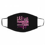 Strength Courage Breast Cancer Washable Reusable Custom – Breast Cancer Warrior Printed Cloth Face Mask Cover, Black, Cloth Face Cover – Medium/Large Strength Courage Breast Cancer Washable Reusable Custom – Breast Cancer Warrior Printed Cloth Face Mask Cover, Black, Cloth Face Cover – Medium/Large