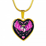 Mommy Of An Angel Girl Infant Child Loss Memorial Heart Pendant Necklace - Sympathy Gift For Pregnancy Loss - Heart Luxury Necklace (Gold Plated)