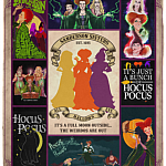 Sanderson Sisters All Hallows' Eve Halloween Ho-Cus Pocus Fleece Blanket - Sherpa Blanket - Woven Blanket, White, Cozy Plush Fleece Blanket - 30x40