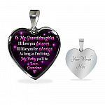 To My Granddaughter I Will Love You Forever As Long As I’m Living My Baby You Will Be Grandma Heart Pendant Necklace - Heart Luxury Necklace (Silver)