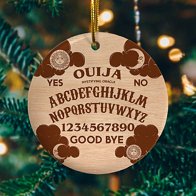 Alternative view of Ouija Spirit Board Christmas Ornament Keepsake - Holiday Flat Circle Ornament - Holiday Decoration Gift