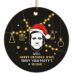 Happy Birthday Jesus Your Party's So Lame Christmas Circle Ornament - Holiday Decoration Gift, White, Circle Ornament Happy Birthday Jesus Your Party's So Lame Christmas Circle Ornament - Holiday Decoration Gift, White, Circle Ornament