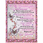 Grandma To Granddaughter Inside This Blanket There Is A Piece Of My Heart To Give You Comfort Fleece Blanket, White, Arctic Fleece Blanket - 60x80